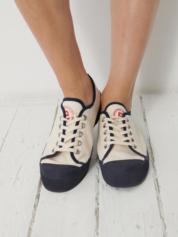 bensimon TENNIS ROMY B79 FEMME AUTHENTIQUE Tennis à lacet basses en coton organique femme Marine BENSIMON