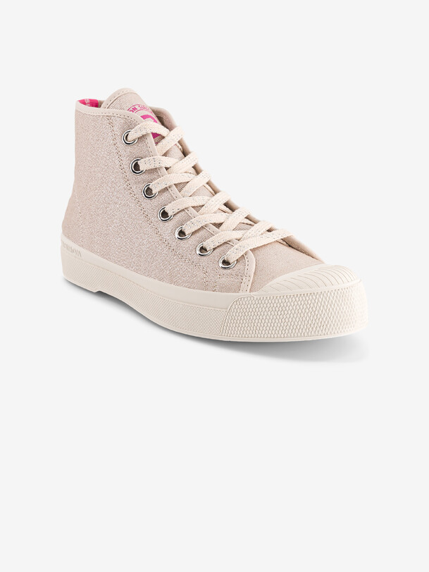 Bensimon TENNIS STELLA B79 FEMME ECRU SHINY Tennis Montante Brillante à Paillettes Silver BENSIMON