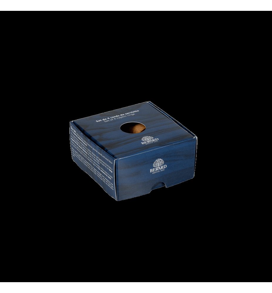 bérard Set de 4 Ronds de serviette en olivier bérard Set de 4 Ronds de serviette en olivier