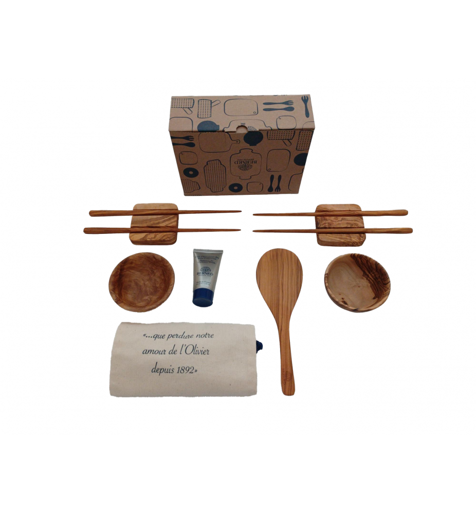 bérard Coffret cadeau asiatique en olivier pour 2 personnes