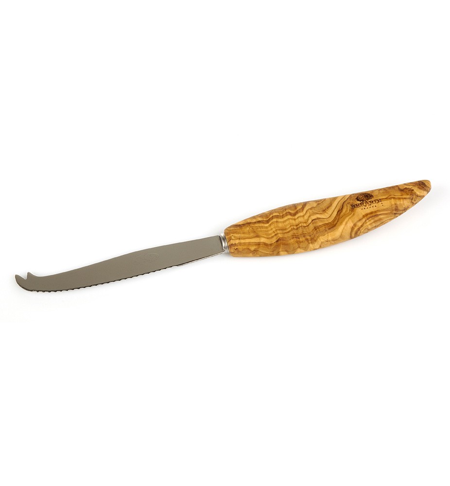 bérard Couteau à fromage en bois d’olivier avec lame et fait-main idéal pour découpe efficace - 11 cm