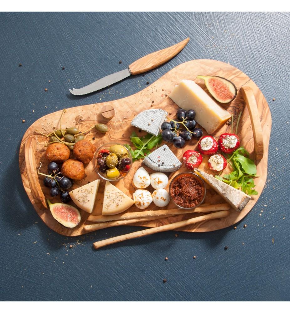 Bérard Plateau Fromage En Olivier Avec Poignées Et Couteau