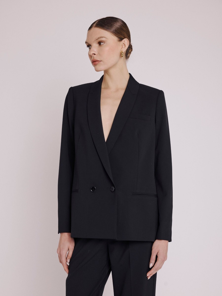Berenice Blazer VANISSA Blazer Noir à épaulettes