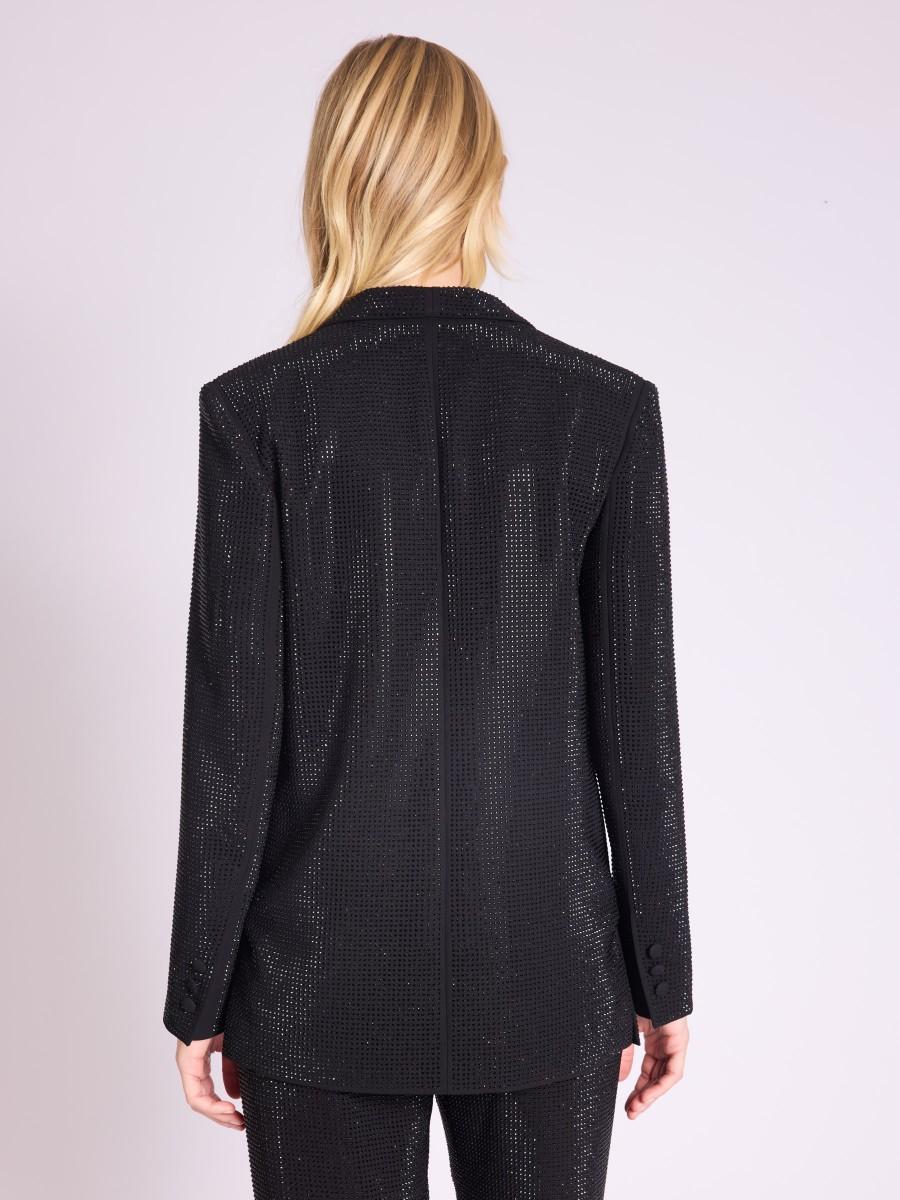 Berenice Blazer VELINDA Blazer Noir Droit à Strass