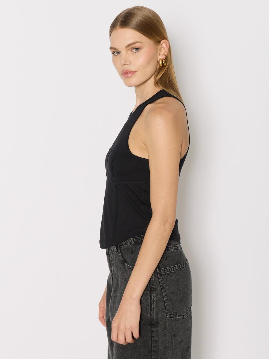 Berenice ELOANE Débardeur Noir Effet Corset