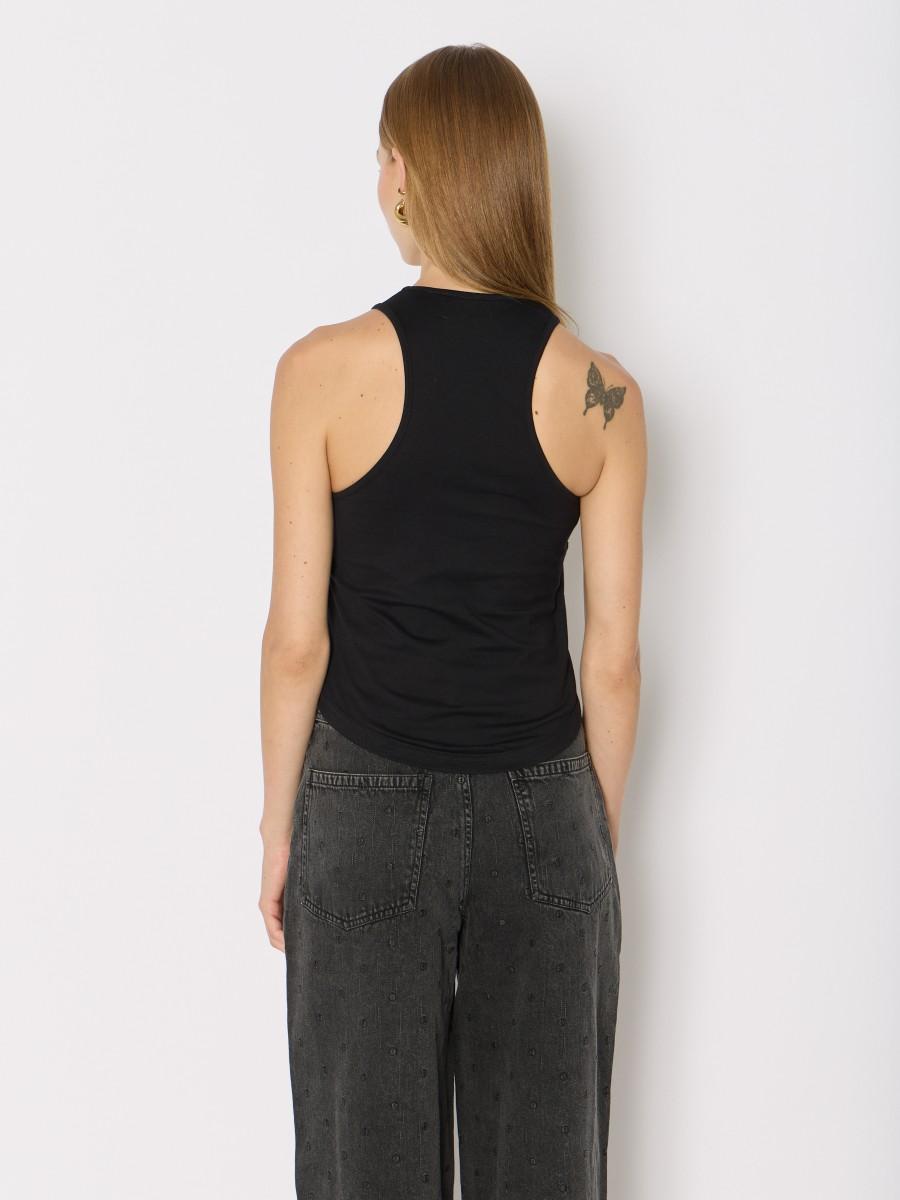 Berenice ELOANE Débardeur Noir Effet Corset