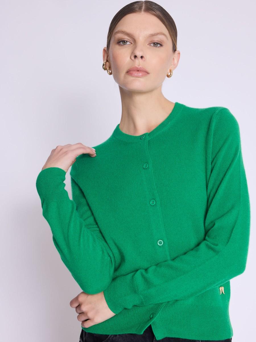 Berenice Gilet ATIGILET Gilet Vert En Cachemire