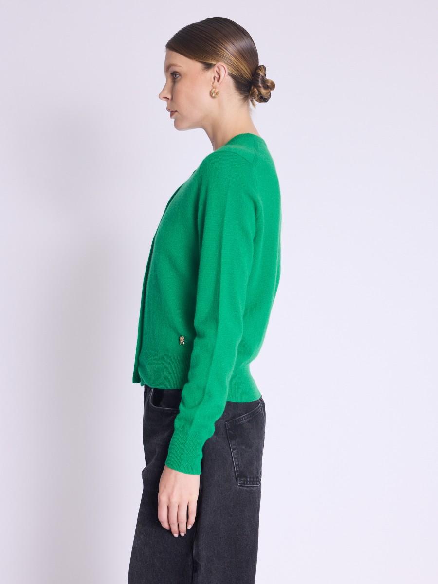 Berenice Gilet ATIGILET Gilet Vert En Cachemire