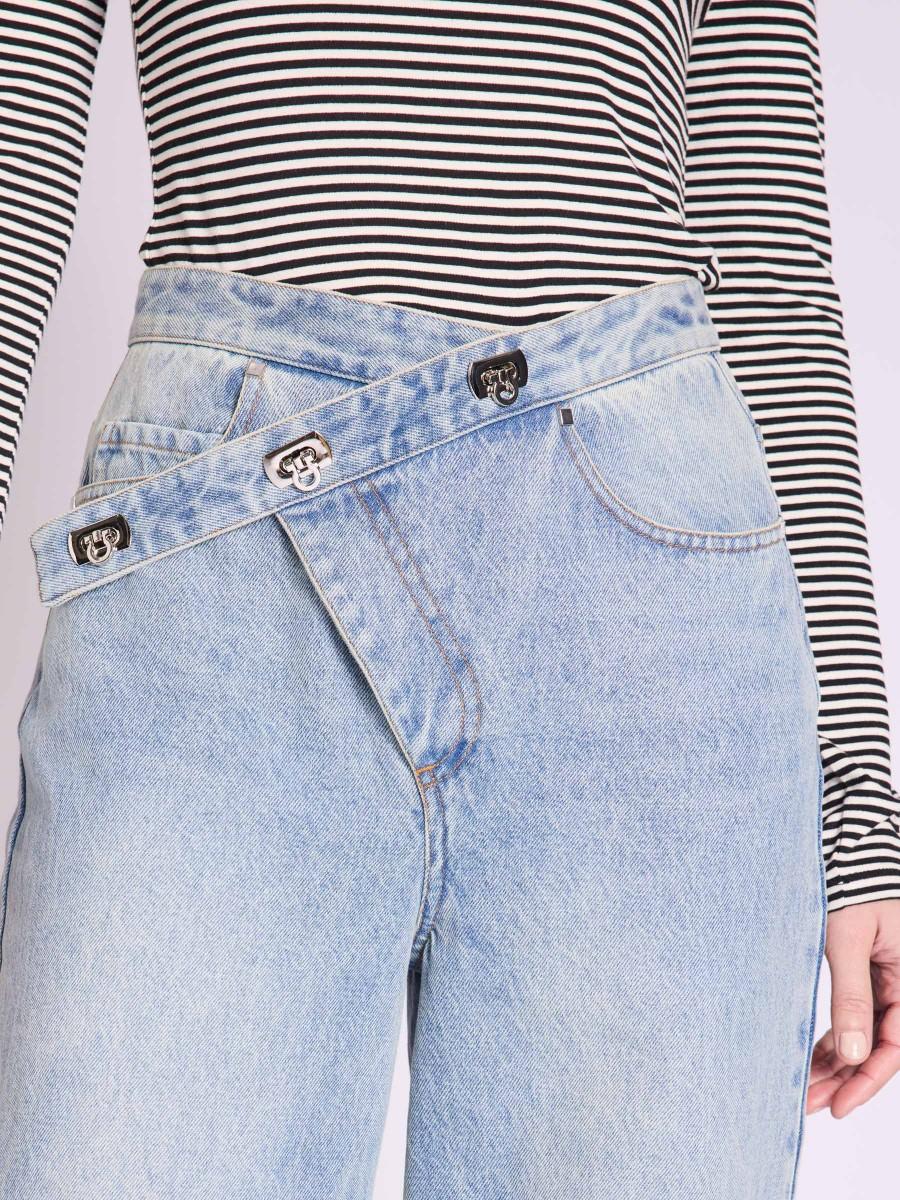 Berenice Jean DETROIT Jean Bleu à Taille Inclinée