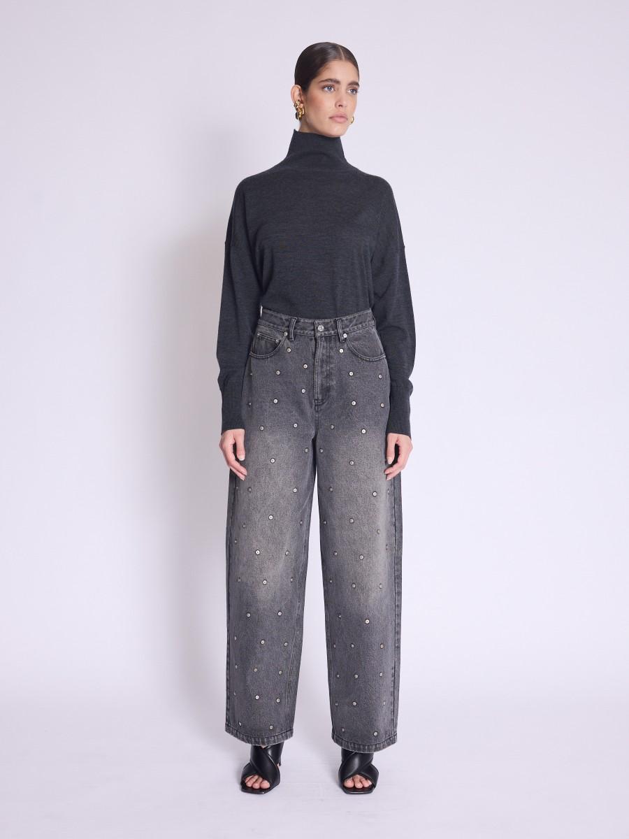 Berenice Jean MONACO Jean coupe droite avec rivets