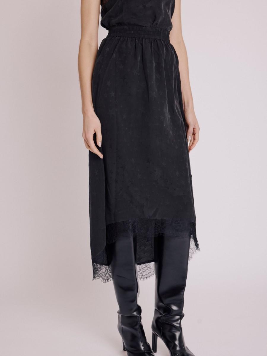 Berenice Jupe JUDE Jupe Longue à Dentelle Noire