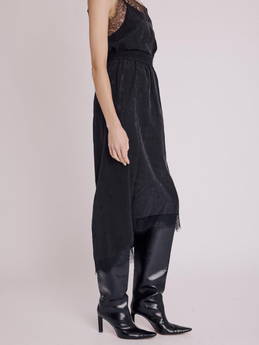 Berenice Jupe JUDE Jupe Longue à Dentelle Noire