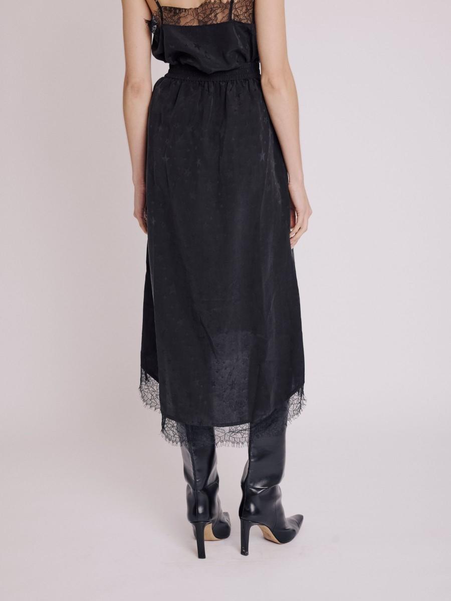 Berenice Jupe JUDE Jupe Longue à Dentelle Noire