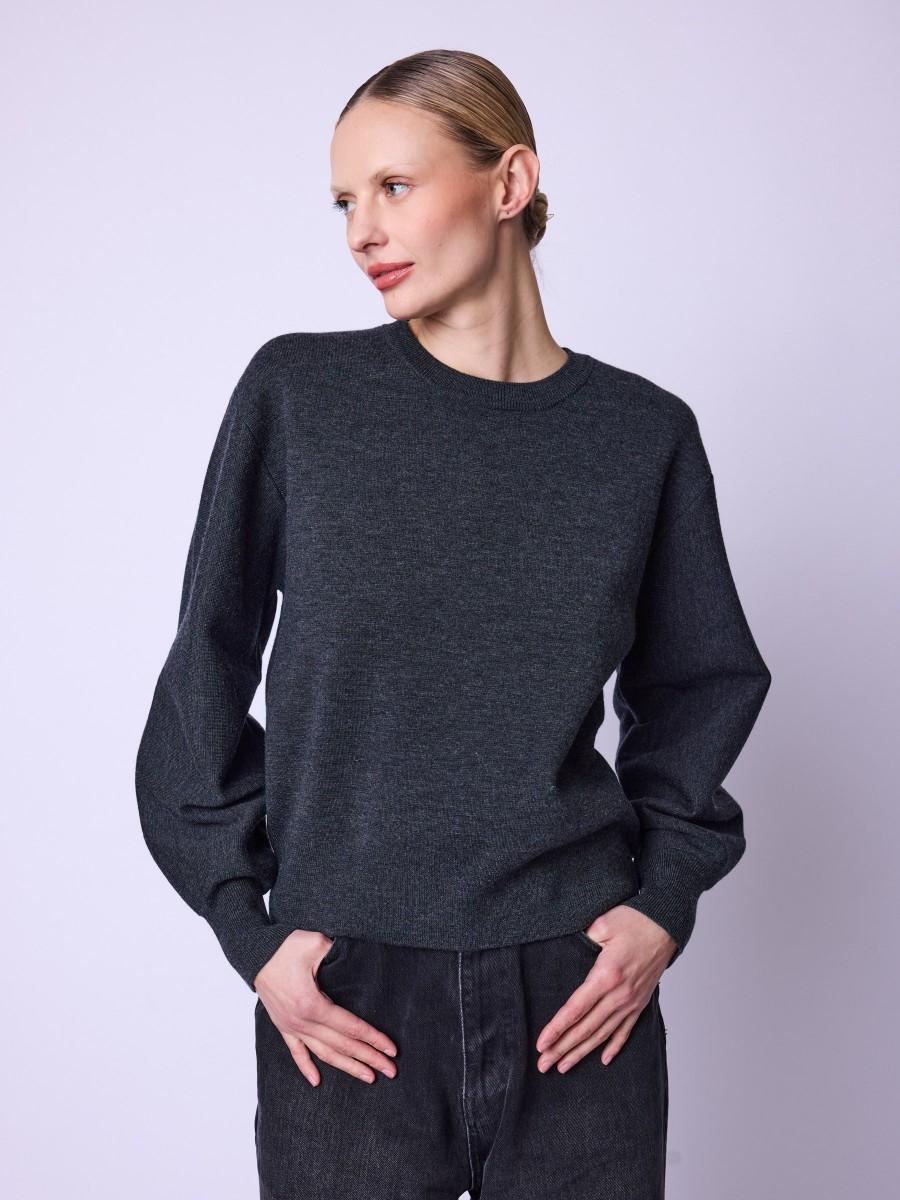 Berenice Pull AIMERIC Pull Court En Laine Grise