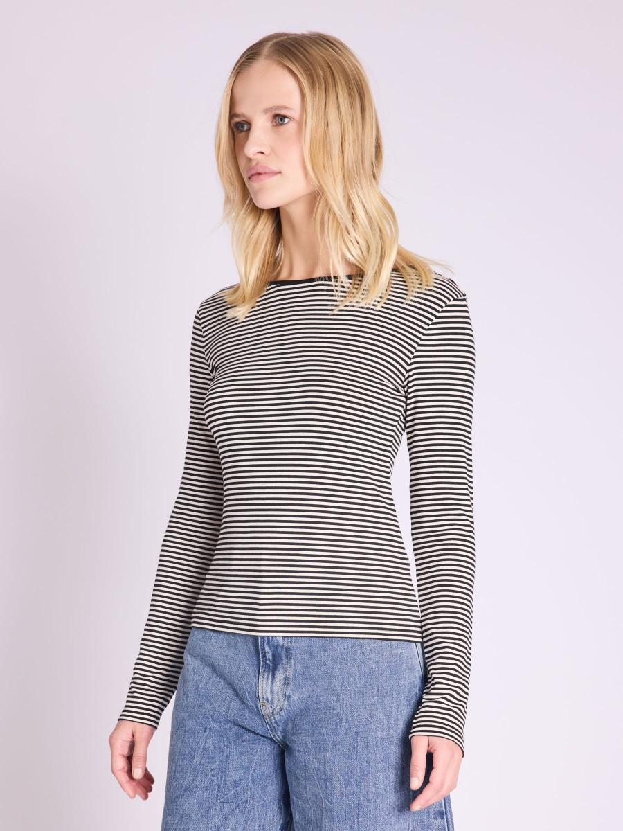 Berenice Top ELFY Top Manches Longues à Rayures