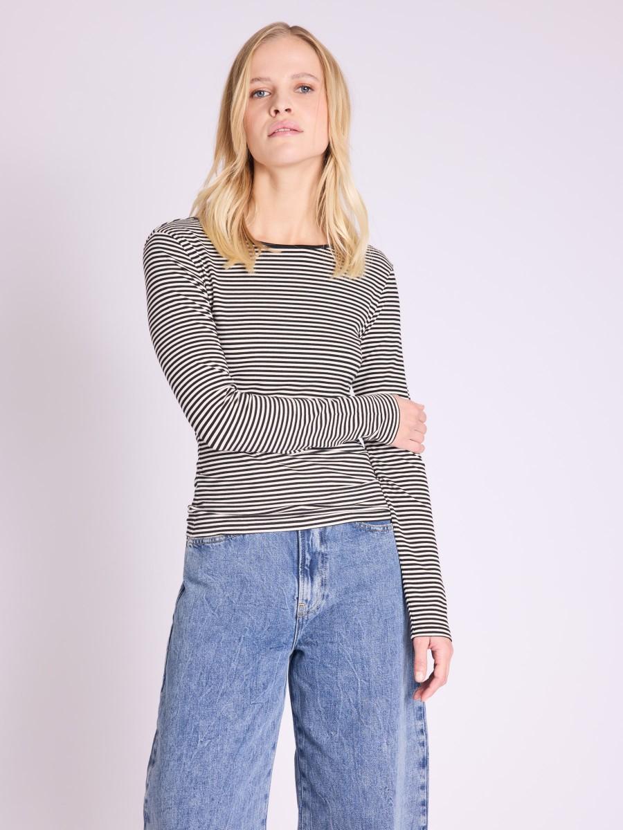 Berenice Top ELFY Top Manches Longues à Rayures