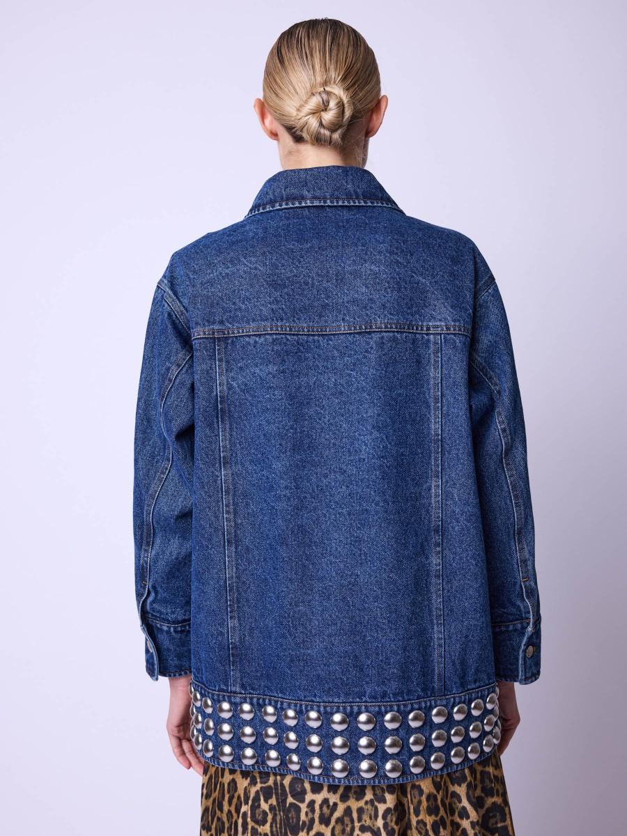 Berenice Veste VERONICA Veste En Jean Brut à Studs