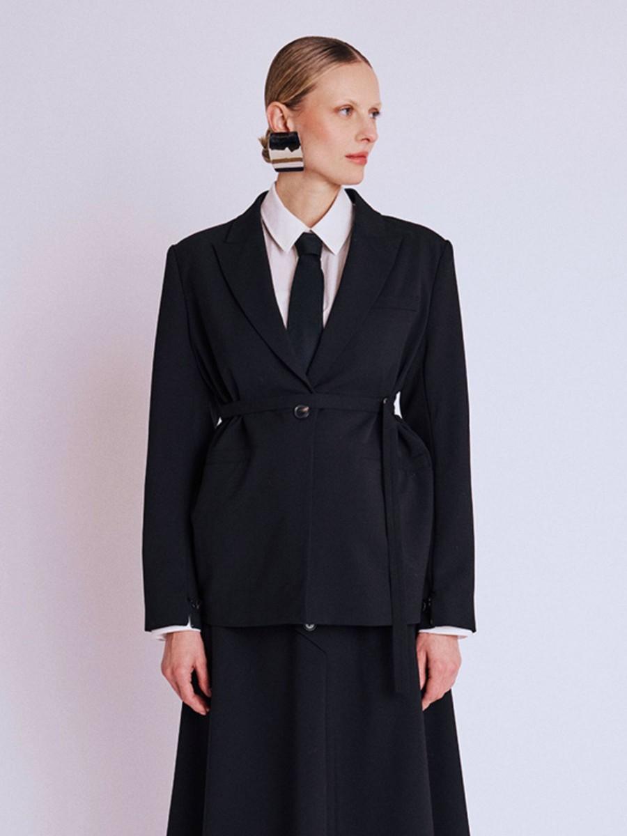 Berenice Blazer VANINA Blazer oversize noir avec ceinture