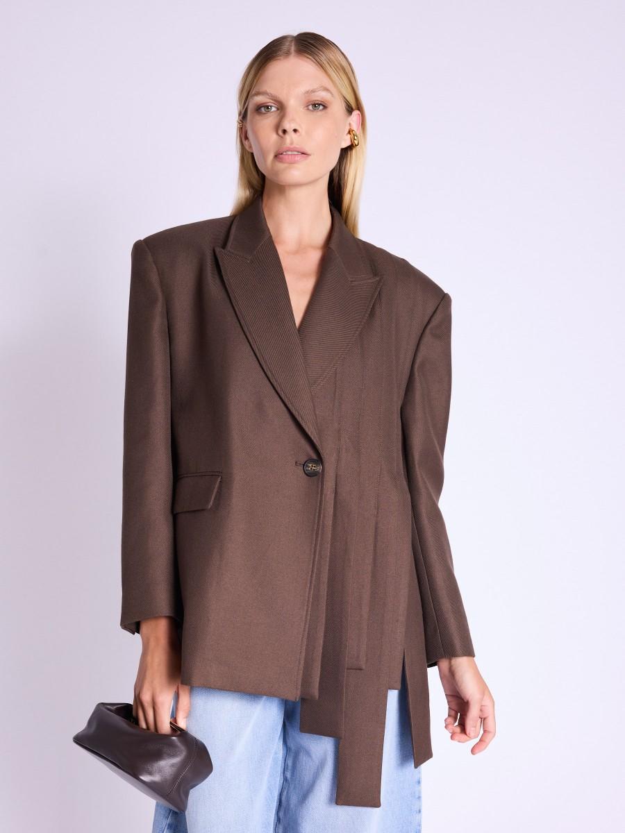 Berenice Blazer VILENA Blazer Oversize Marron Asymétrique
