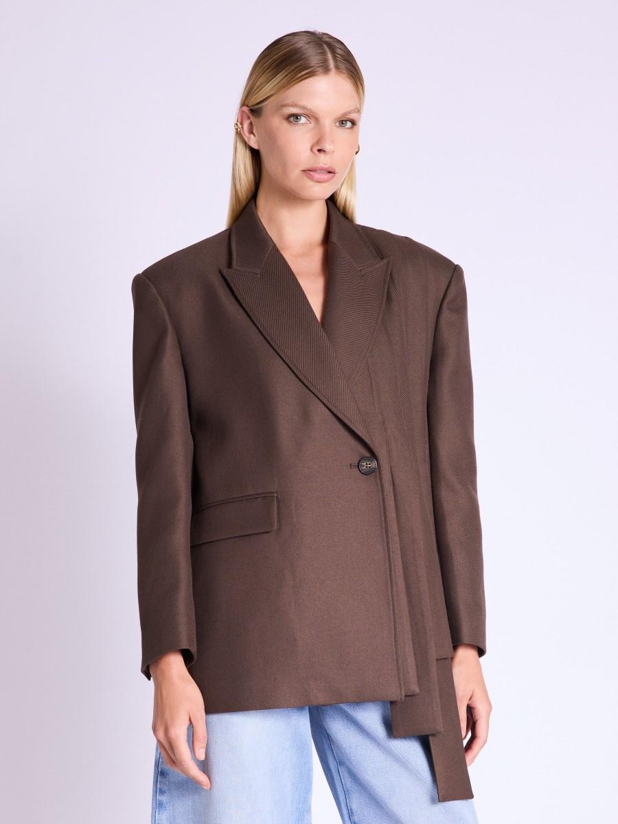 Berenice Blazer VILENA Blazer Oversize Marron Asymétrique