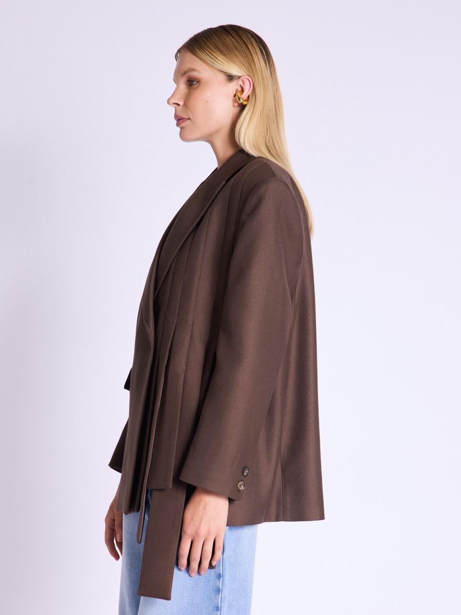 Berenice Blazer VILENA Blazer Oversize Marron Asymétrique
