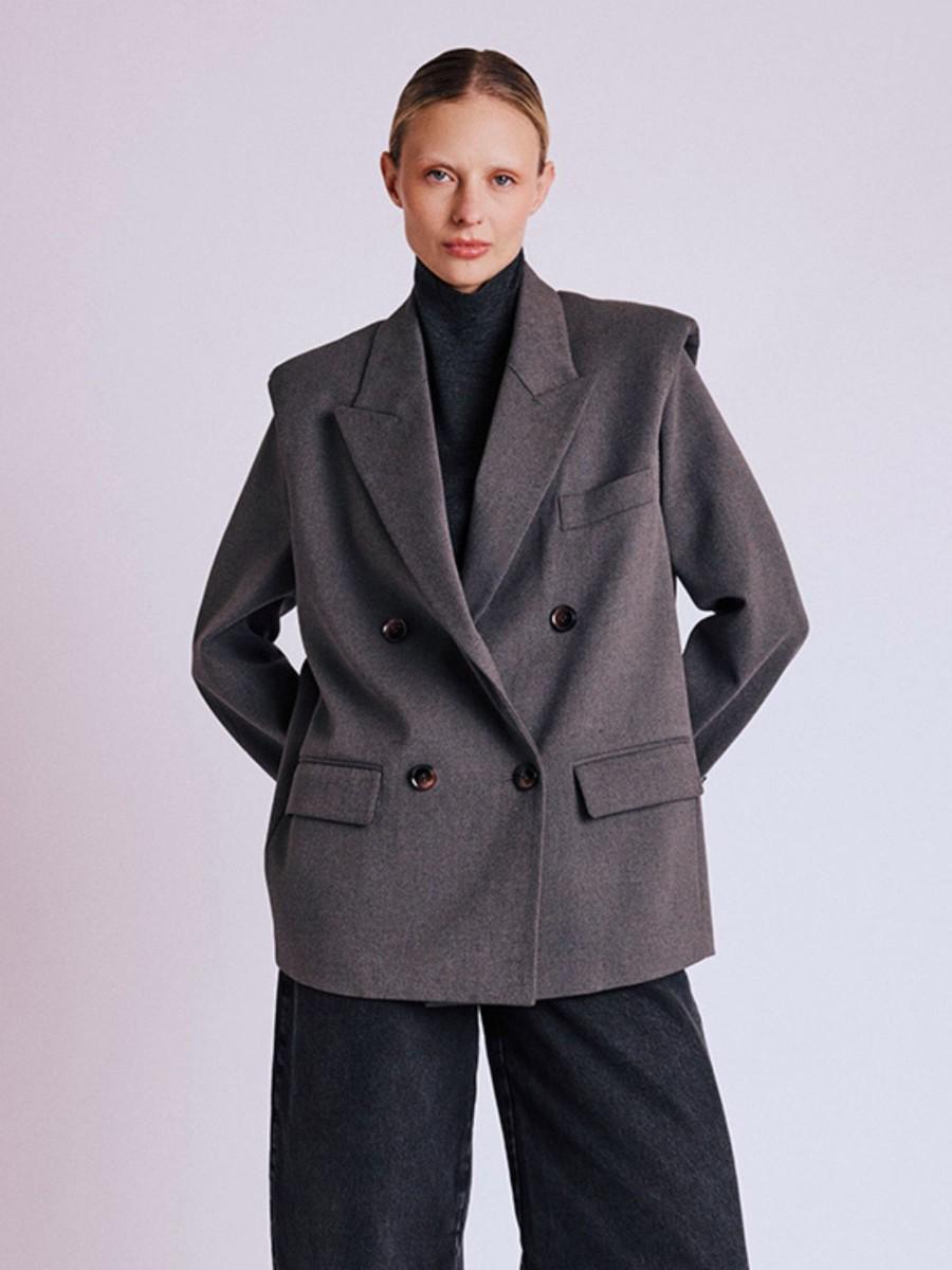 Berenice Blazer VOROS Blazer double boutonnage avec fermeture éclair dans le dos