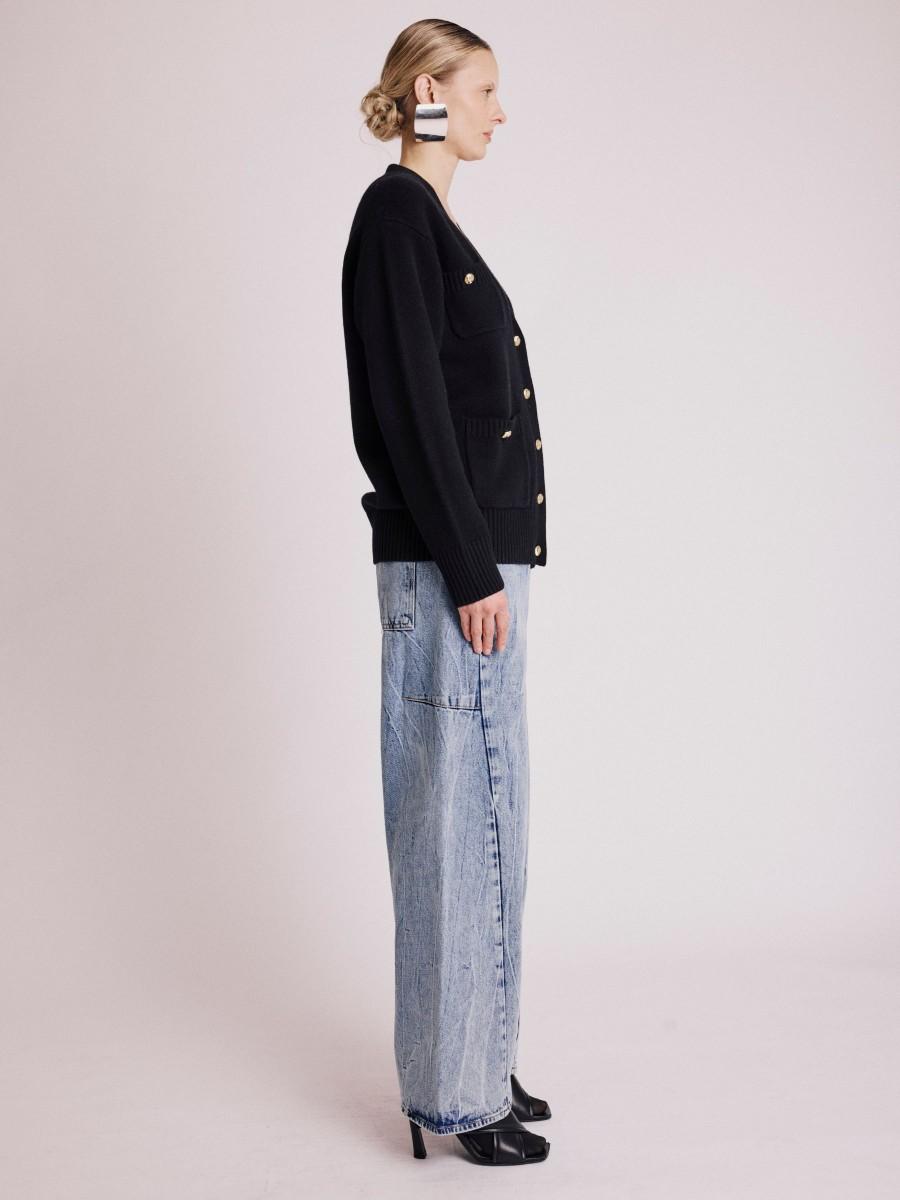 Berenice Cardigan GREGOR Cardigan Noir à Manches Longues Et Col V