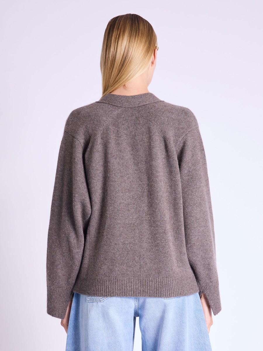 Berenice Cardigan GREGORIA Cardigan Col V Avec Poches à Fausse Fourrure