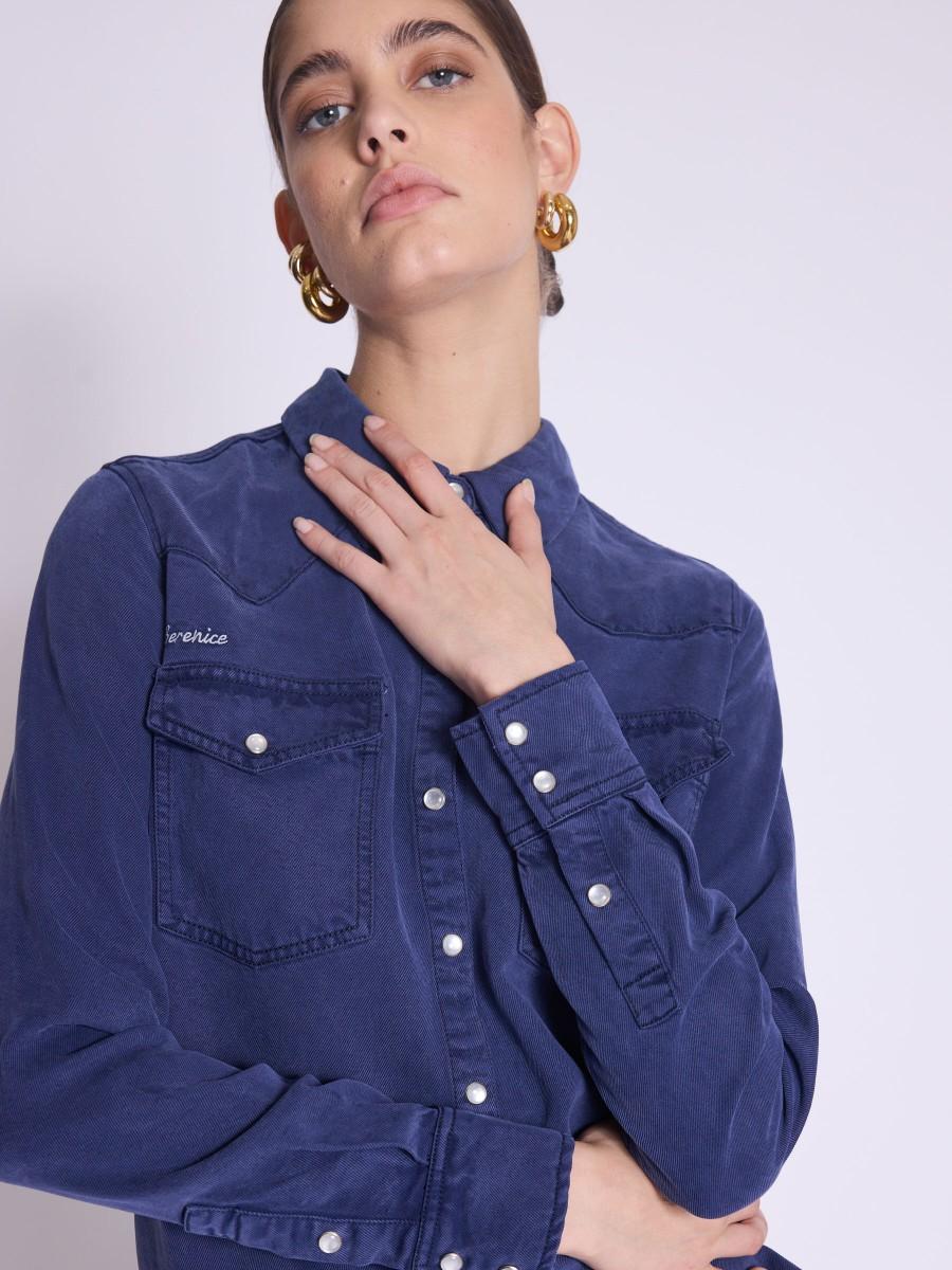Berenice Chemise CABANA Chemise Droite En Jean Bleu