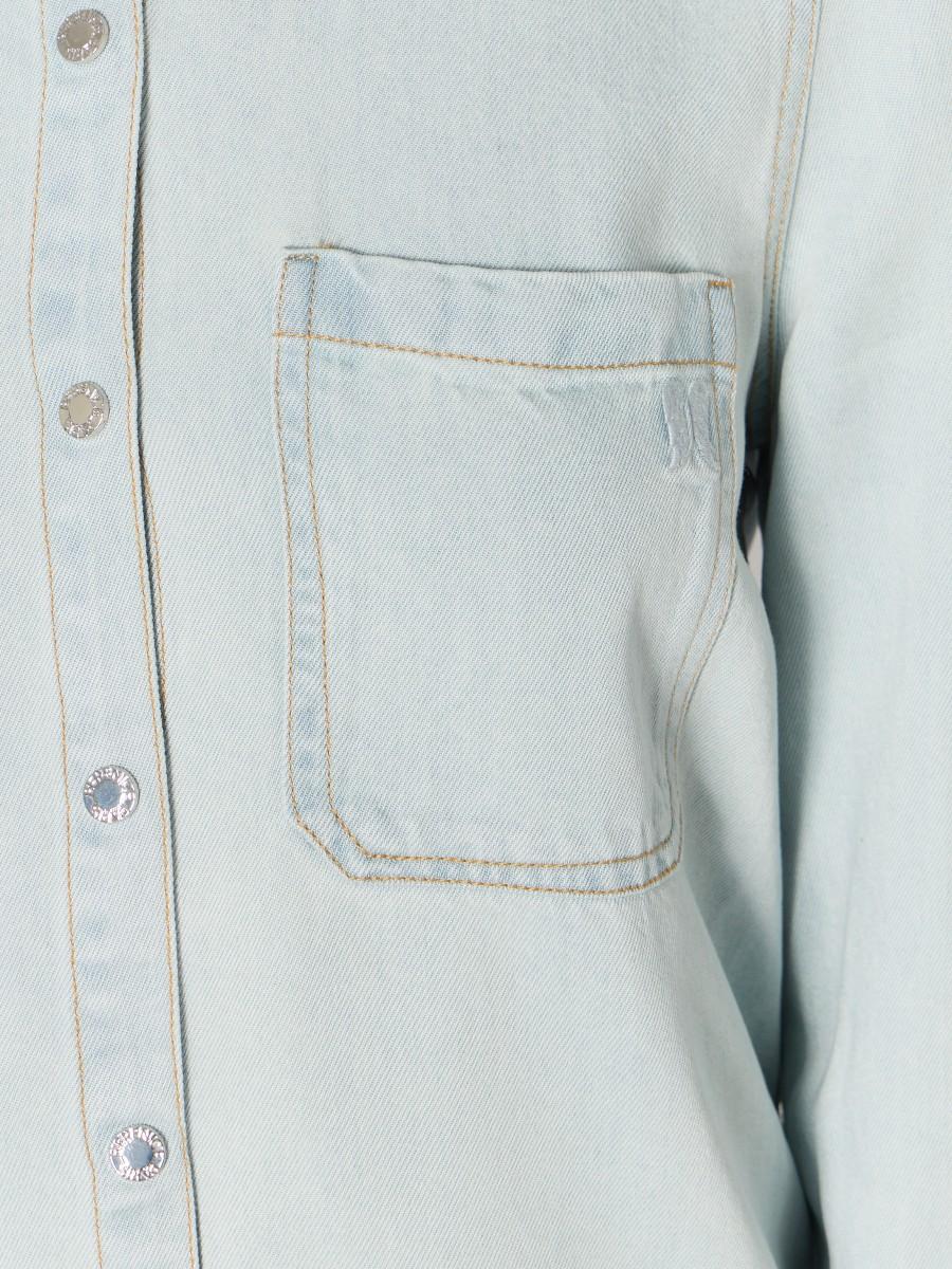 Berenice Chemise CATALINE - Denim Bleu Coupe Regular Manches Longues Et Logo BERENICE