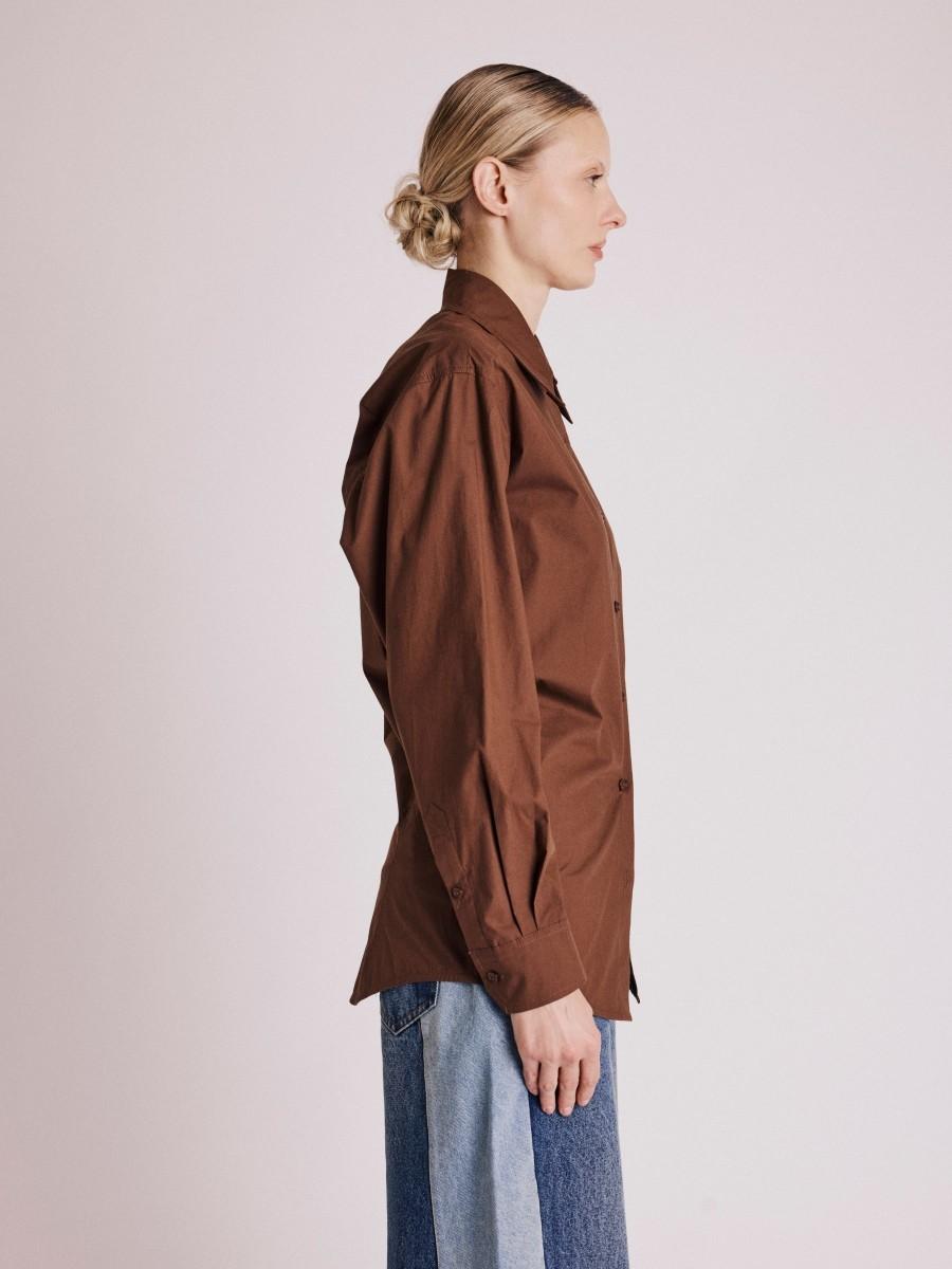 Berenice Chemise CHARMIE Chemise Cintrée Marron Unie