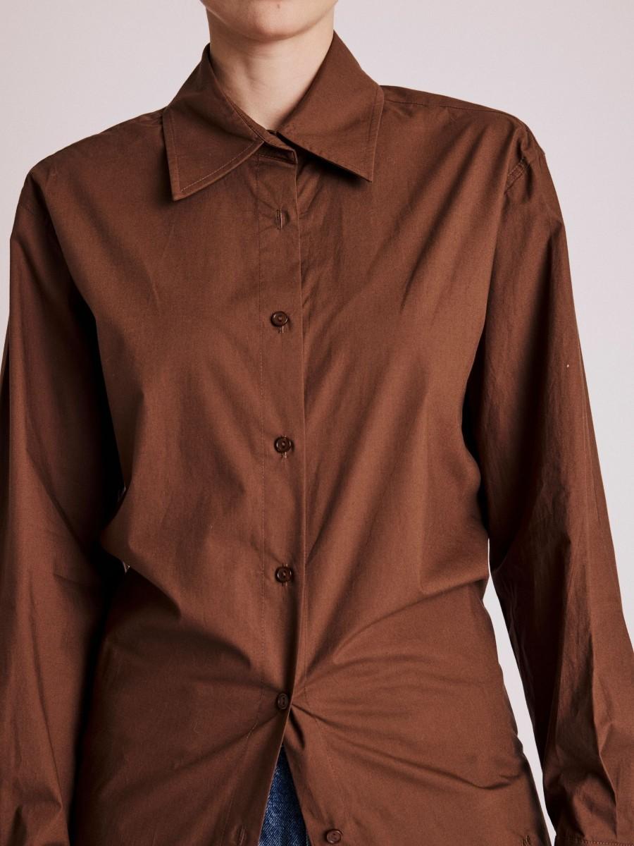 Berenice Chemise CHARMIE Chemise Cintrée Marron Unie