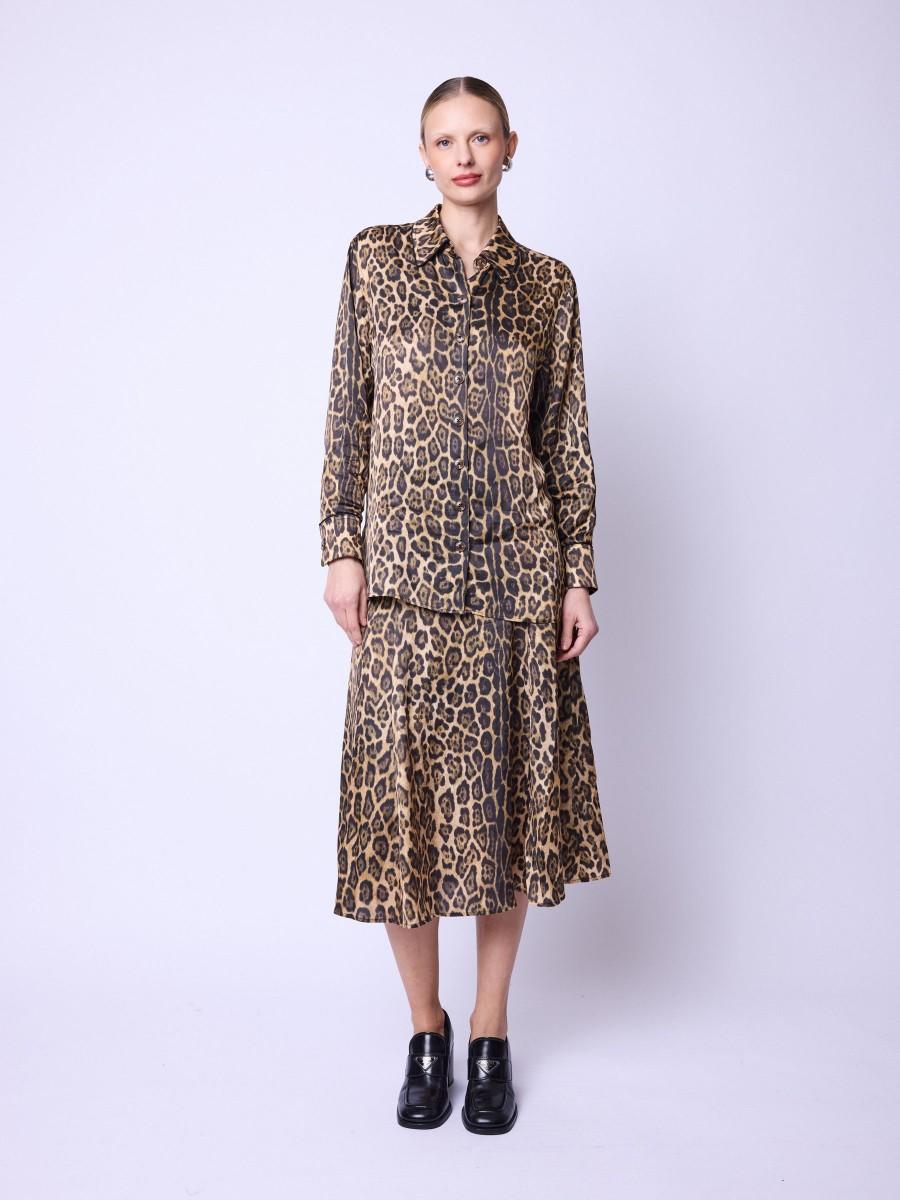 Berenice Chemise CLAIDY Chemise Manches Longues Imprimé Léopard