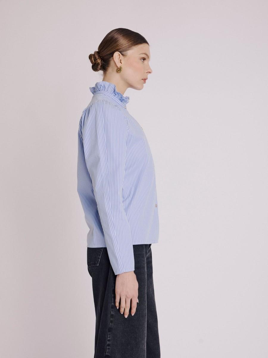 Berenice Chemise CLOTHILDE Chemise à Rayures Et Volants Au Col