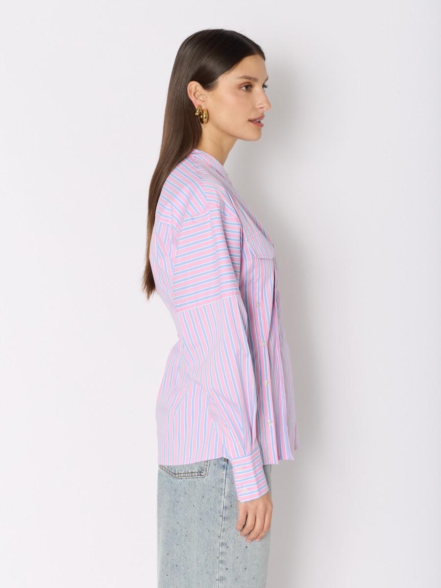 Berenice Chemise COLINA – Rayures Colorées Coupe Ajustable Manches Longues Et Bouffantes