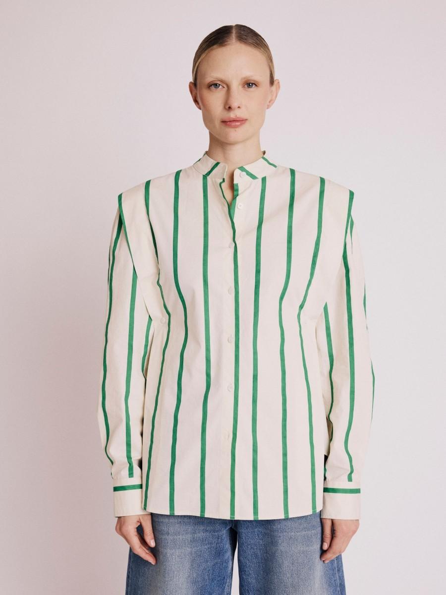Berenice Chemise COOPER Chemise Structurée à Rayures Vertes