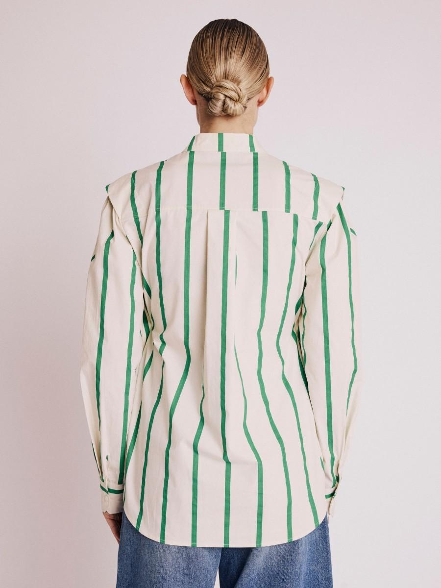 Berenice Chemise COOPER Chemise Structurée à Rayures Vertes
