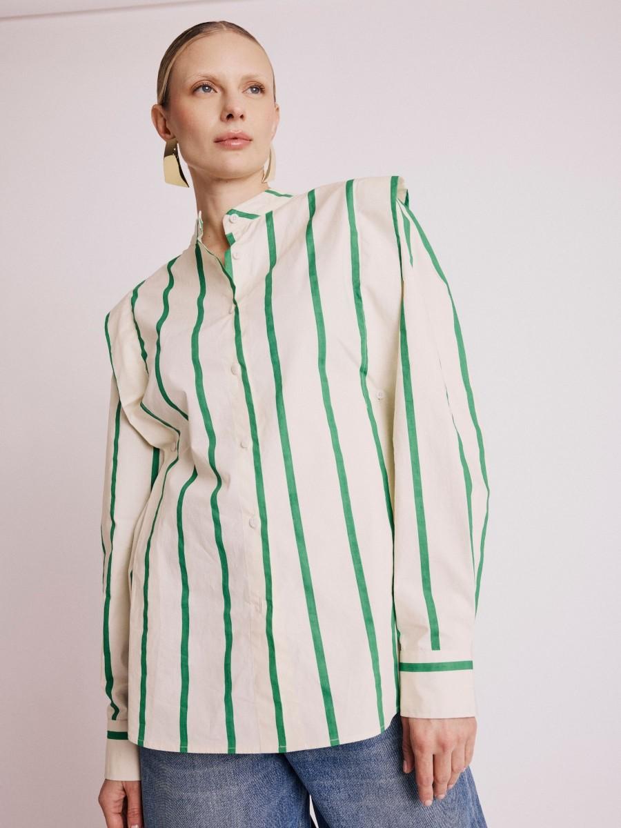 Berenice Chemise COOPER Chemise Structurée à Rayures Vertes