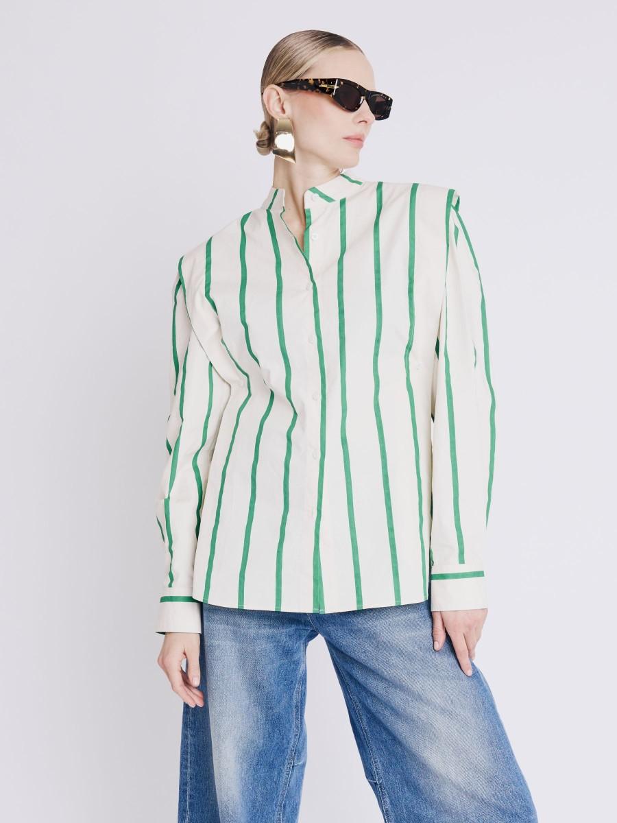 Berenice Chemise COOPER Chemise structurée à rayures vertes