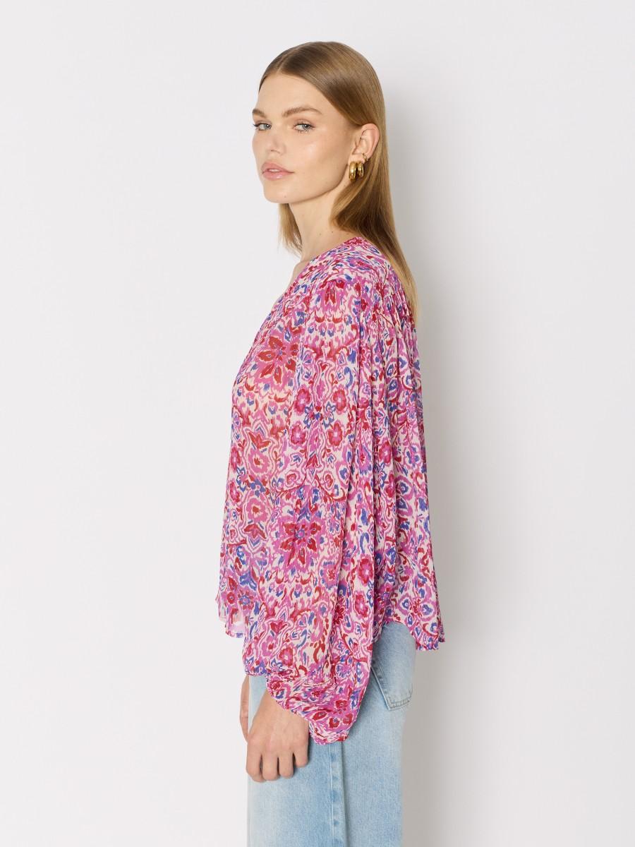 Berenice Chemise CREEK – Coupe Oversize Col V Viscose Fluide Et Motif Floral Coloré
