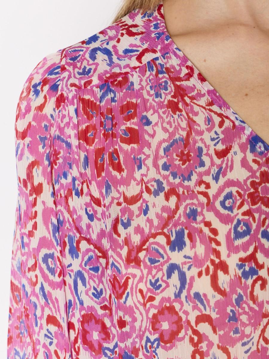 Berenice Chemise CREEK – Coupe Oversize Col V Viscose Fluide Et Motif Floral Coloré