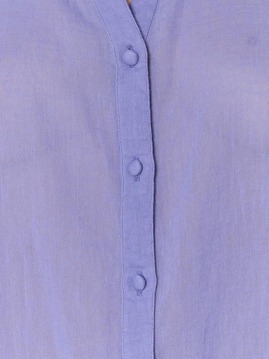 Berenice Chemise Violette CASSANDRA - Gaze De Coton Ample Avec Fronces Raffinées