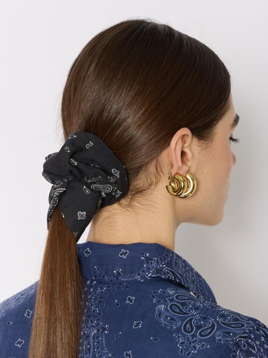 Berenice Chouchou élastique ACHOUCHOU Imprimé Bandana Noir