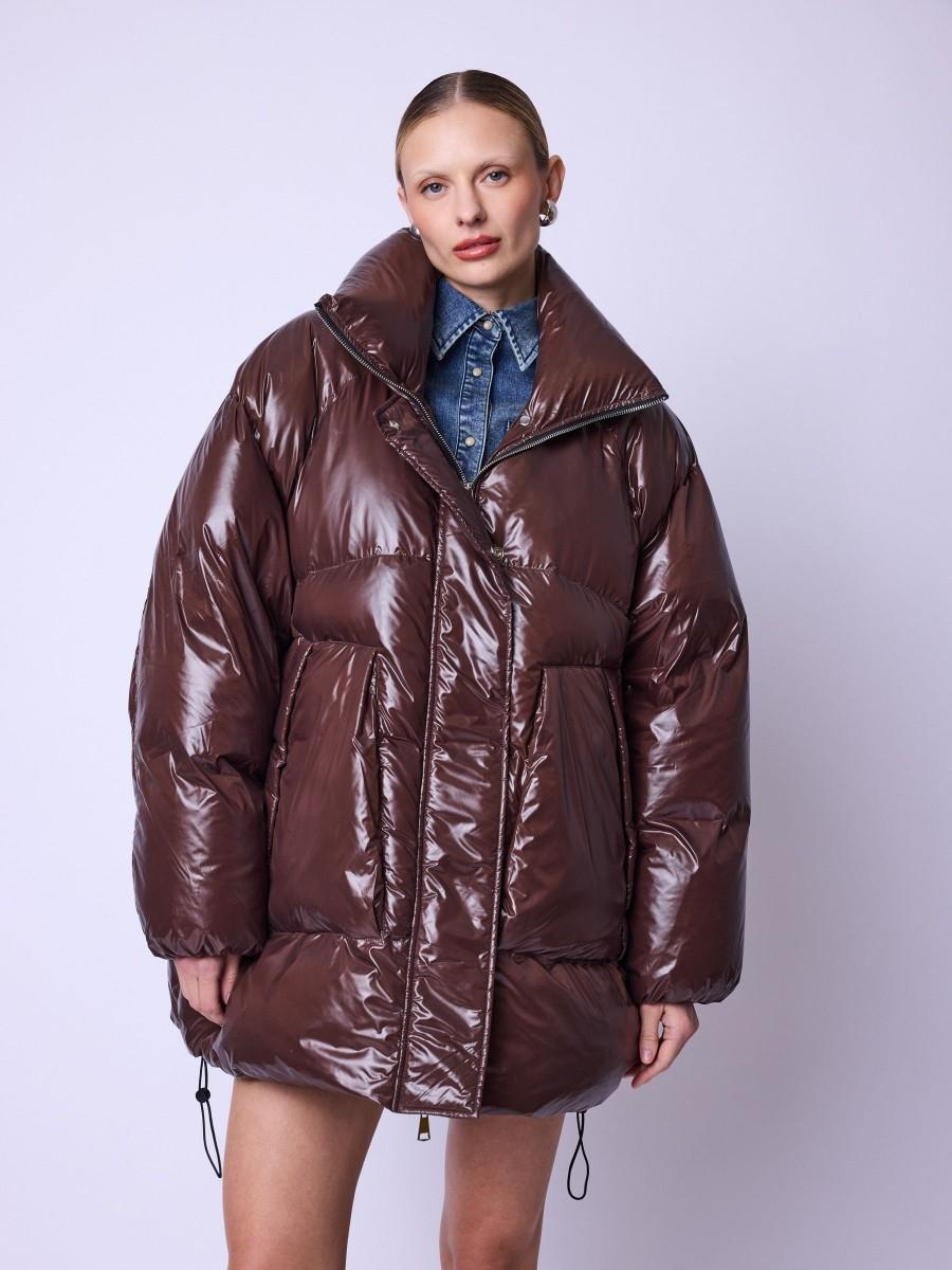 Berenice Doudoune MORGANE Doudoune Matelassée Oversize Marron
