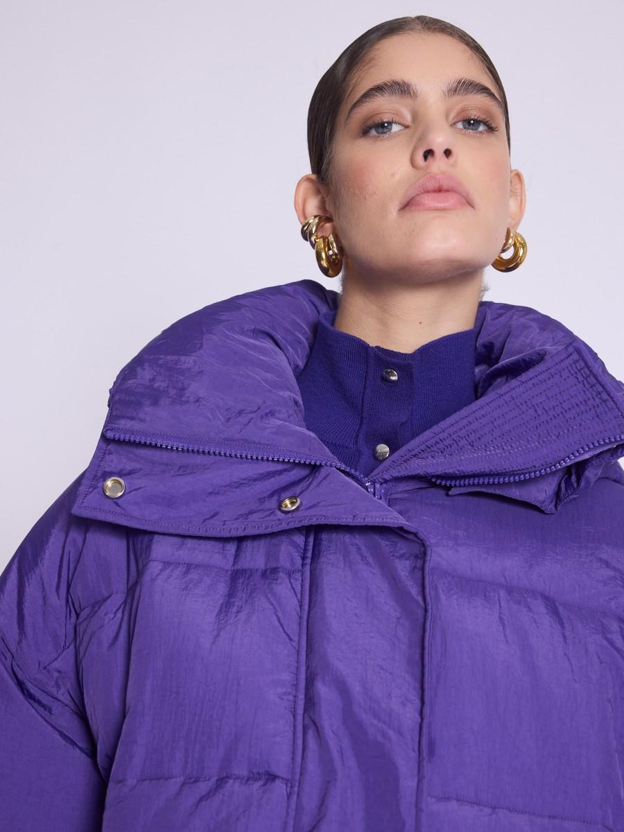 Berenice Doudoune MOUMOUME Doudoune Matelassée Violette à Capuche