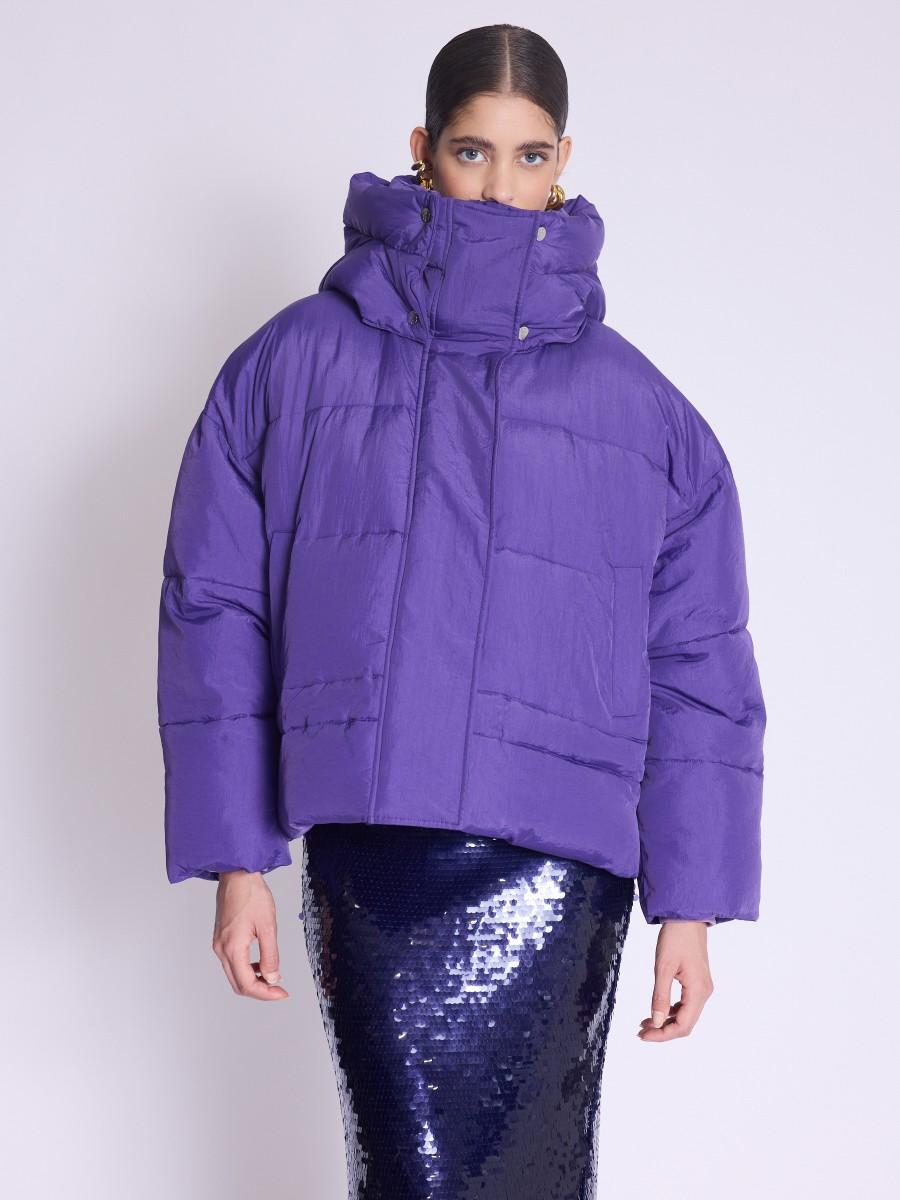 Berenice Doudoune MOUMOUME Doudoune Matelassée Violette à Capuche