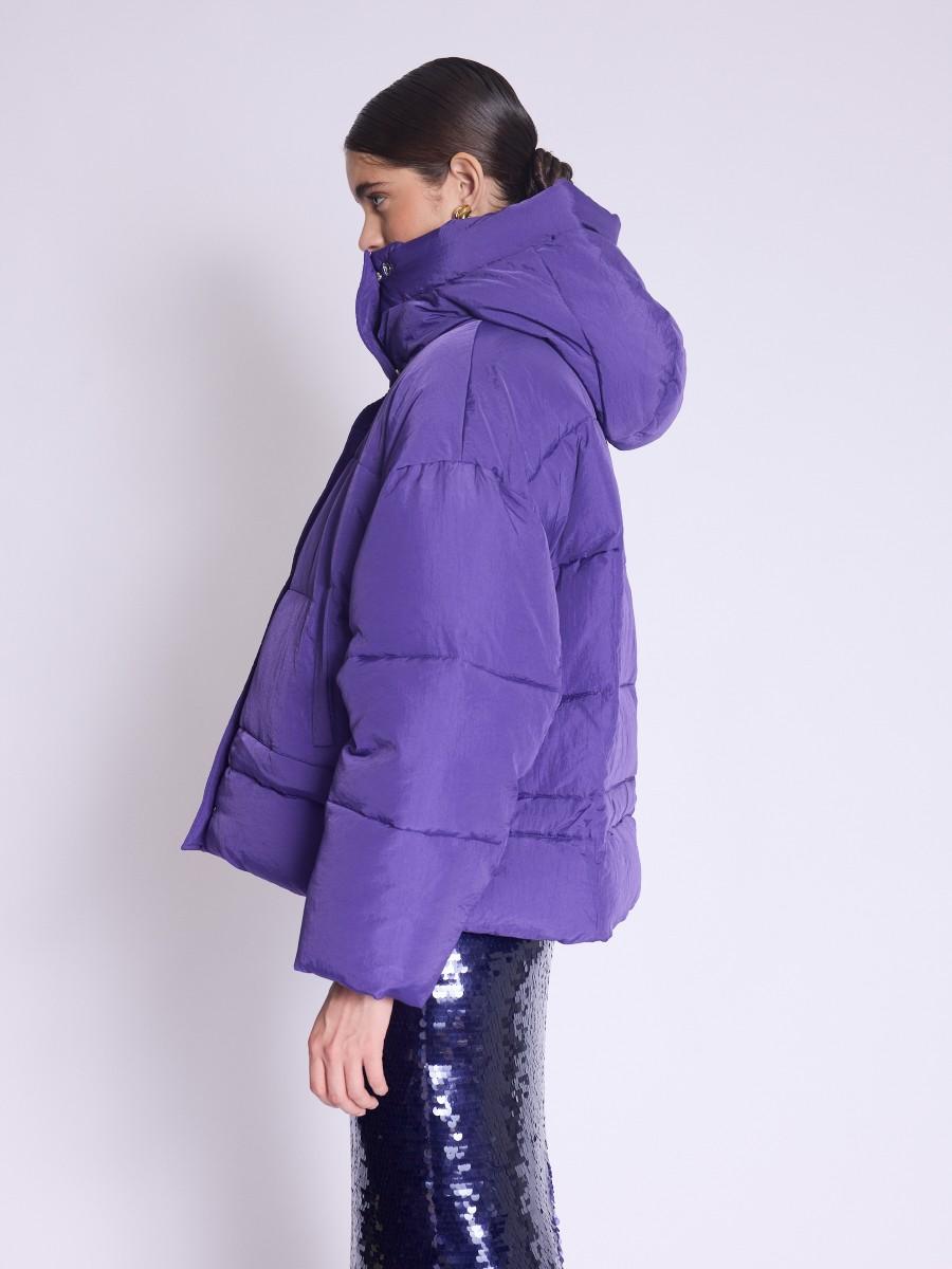 Berenice Doudoune MOUMOUME Doudoune Matelassée Violette à Capuche