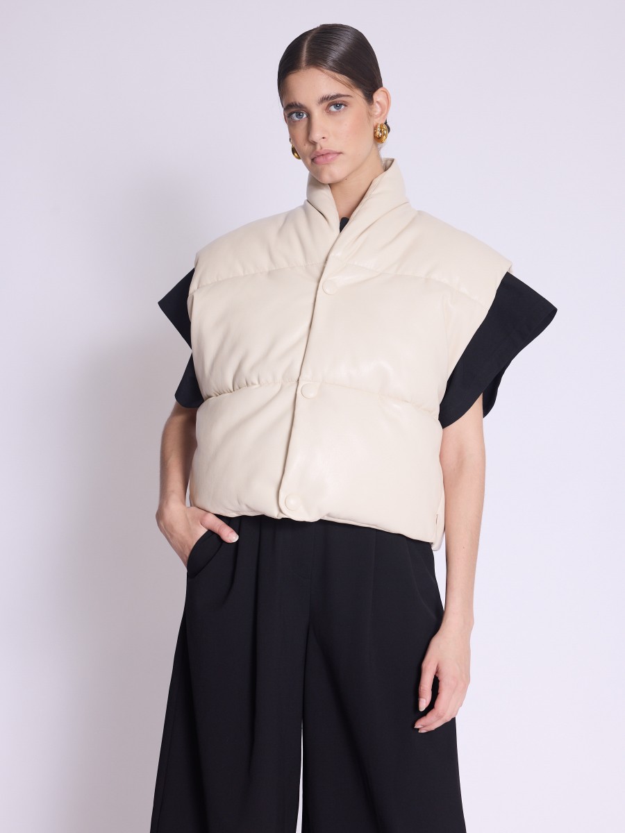 Berenice Doudoune VILMA Doudoune blanche courte sans manche