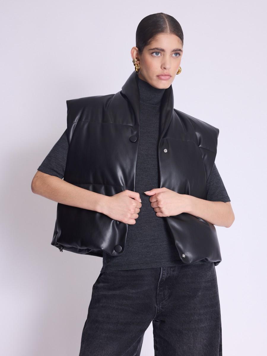 Berenice Doudoune VILMA Doudoune Noire Courte Sans Manche