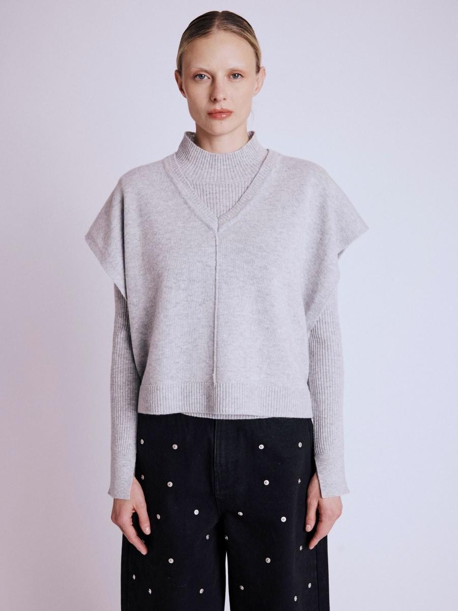 Berenice Ensemble pull ANATOLE Ensemble de pulls courts séparables gris